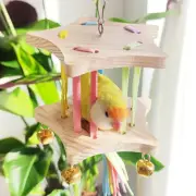 Bird Toy Playstand Bright Color Chewing Toy for Finches Cockatiel Conures