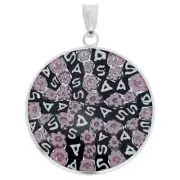 GlassOfVenice Murano Glass Millefiori Pendant in Silver Frame 1"