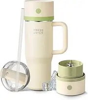 [Fresh Juice] TumblerBlend Portable Blender with 30oz Insulated Cup, Cordless USB-C Rechargeable, Powerful 16-Blade Motor, Compatible with Stanley 30oz Quencher H2.0 FlowState for Smoothies & Shakes