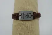 SCORPIO leather bracelet brown zodiac medal adjustable