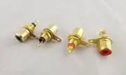 10pcs Gold RCA Phono Female Chassis Panel Mount Socket Metal Connector Black Red