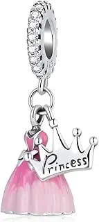 [MEETCCY] Crown Sterling Silver Charms for Bracelets Christmas Heart Charms Spacers Charm Bracelets for Women Family Daughter Mom Wife Sister Jewelry Charms for Pandora Bracelets