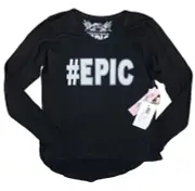 So Nikki Girls #Epic Thermal Waffle Knit Hi Low Split Sides Top S(7-8) NEW