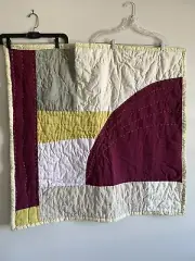 Handmade Linen Throw Quilt - Picnic Blanket Linen and Cotton - Baby Quilt