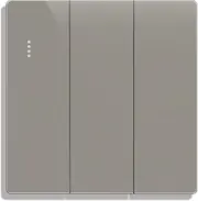 CNBINGO Big Rocker Button Switch with Phosphor Dots, Modern Matte Grey Wall Plate, Electrical Triple Light Switch, 3 Gang 1 Way, 16A 250V
