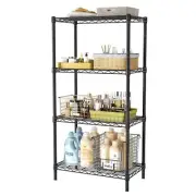 4 Tier Adjustable Storage Shelves,Heavy Duty Metal Utility Shelf 600LBS Capac...