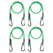 4 Pack Bungee Cords with Hooks 20" Straps Strong Elastic Rope Green