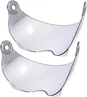 Mipcase 2pcs Clear Plastic Half Face Wind Shield Sun Shade Removable Motorcycle Helmet Visor Flip Up Lens Replacement for Cycling Helmet