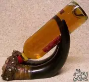 Wine Bottle Holder and/or Decorative Sculpture Double Stag Horns NEW