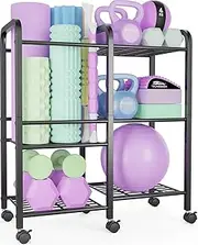 Yoga Mat Storage Rack Yoga Mat Holder Home Gym Equipment Workout Equipment Storage Organizer for Yoga Block,Foam Roller,Resistance Band,Dumbbell,Kettlebel
