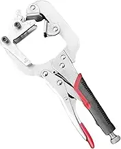 Welding Clamp - Heavy-Duty Pipe Plier | Precision Locking C-Clamp With Adjustable Throat Dept | Ergonomic Handle & Quick-Release Trigger | Chrome Vanadium Steel Construction Ideal For Workbench, Furni