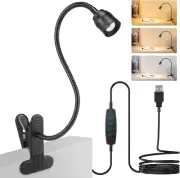 Zoomable LED Reading Light, Clip-On Spotlight Lamp, Dimmable USB Book Light