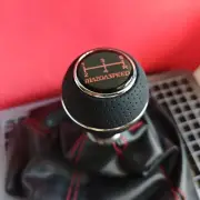 MS CHROME LEATHER 5S SHIFT GEAR KNOB for MAZDA 2 3 5 6 CX-3 CX5 MX-5 MIATA SPORT (for: Mazda)