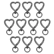 10 Pcs Heart Keychain Clips Heart Swivel Key Ring Snap Hook Clips Black