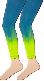 [Jefferies Socks] Girls' Dip Dye Footless Tights (Pack of 2)