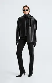 [Nour Hammour] Layla Shawl Collar Lambskin Jacket