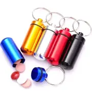 NEW Aluminum Pill Box Case Bottle Cache Drug Holder Keychain Container Waterproo