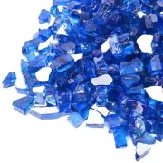 10 lbs Fire Glass Rocks for Propane FirePit 1/2-Inch Reflective Cobalt Blue
