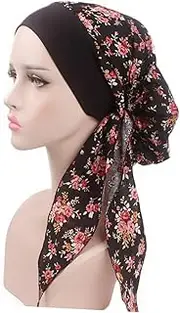SHOWERORO Women's Hair Handkerchiefs Turban Hat Scarf - Chemotherapy Cap Wraps for Women - Cotton Miss Beanie