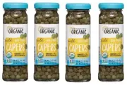 Mediterranean Organic Wild Non-Pareil Capers 4 Glass Jars N.W. 3.5 oz each