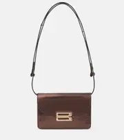 [Victoria Beckham] Victoria Beckham B Buckle Nano metallic leather shoulder bag One Size brown