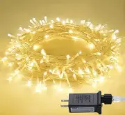 JMEXSUSS Connectable Warm White String Lights Indoor, 8 Modes
