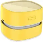 Cordless Mini Desktop Vacuum Cleaner - 400 Min Runtime, Auto Power-Off, Yellow