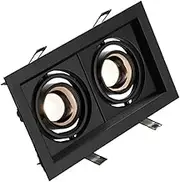 jojofuny Led Spotlight Housing Light Fixture Trim Mr16/gu10 Double Heads for DIY Lighting