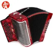 Hohner Corona II Xtreme FBE 34 Button Diatonic Red Accordion + Straps and Bag