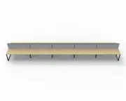 RAPIDLINE DELUXE LOOP LEG WORKSTATION With Screen 10 Person Double Sided W1800 x D750 x H730mm (per user) Natural Oak Top Black Frame