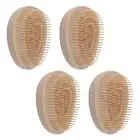 4Pcs Detangling Hairbrush Wheat Straw Soft Teeth Round Handle Dry Wet Scalp EOM