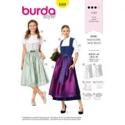 Burda Sewing Pattern 6268 Misses Dress Dirndl Size 8-18 Uncut