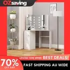Dressing Table LED Light White Corner Makeup Elegant 3 Panel Mirror Size 111x54