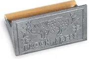 HIC Harold Import Co. 43202 Rectangular Bacon Press and Steak Weight, Heavyweight Cast Iron with Wooden Handle, for Grill Panini Burgers Bacon and Sausage