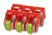 6 Pack Scotch Sure Start Shipping Tape With Dispenser, 1-7/8" x 22.2 Yd., Clear