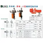 DUKE吊快牌 單相110V 小型鏈條電動吊車 小型鍊條電動吊車 DU-902 吊重：1000KG 揚程:6M