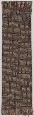 Dollhouse Miniature Woven Carpet Runner / Rug Tan w/ Hints of Red Blue & Green