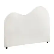 Oikiture Bed Head Queen Size Headboard Bedhead Boucle Fabric White