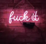 Pink Fvck it Acrylic 14" Light Lamp Neon Sign Glass Bar Pub Club Show Decor AL
