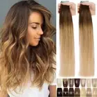 CLEARANCE 12”-24” Tape In Remy Human Hair Extensions Strong Glue Skin Weft Ombre
