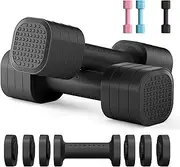 Adjustable Dumbbell Set, 4 in 1 Free Weights Dumbbells Set for Women, Hand Weights for Women at Home, Each 2lb 3lb 4lb 5lb with TPU Soft Rubber Handle for Home Gym Exercise Training