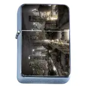 Windproof Refillable Flip Top Oil Lighter New York D6 Skyline Brooklyn Bridge