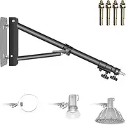 [NEEWER] Wall Mounting Triangle Boom Arm for Ring Light， Monolight， Softbox， Reflector， Umbrella， and Photography Strobe Light， Support 180 Degree Rotation， Max Length 4.3 feet/130cm (Black)