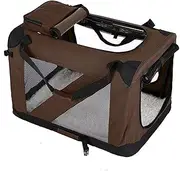 Cozioz Portable Folding Soft Dog Crate: 3-Door Collapsible Pet Kennel for Crate Training Dogs, with 5 Durable Mesh Screens, 600D Cationic Oxford Fabric, Indoor & Outdoor Use, 80 CM, Khaki