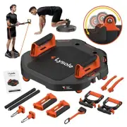 Push Up Board,Home Gym System with Resistance Bands,Ab Roller Board with 4 Wh...