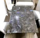 36"x24" Stunning Labradorite Stone Dining Table Handmade Kitchen Slab Furniture