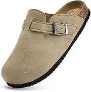 [Torotto] Kids Clogs Cork Footbed Slippers Arch Support Potato Shoes with Adjustable Buckle for Boys Girls