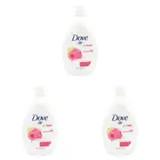3x Dove 800ml Body Wash Moisturising Bath Soap Go Fresh Raspberry & Lime Scent