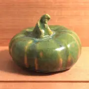 Medium Sized Slab Built Pumpkin Decor In Our Wacky Wombat Glaze By TMC Pottery