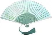 QUMIIRITY Retro Chinese Style Leaf Hand Fan Folding Bamboo Fan for Decor Party Props